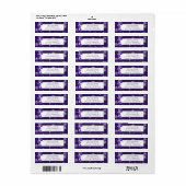 Étiquette de adresse ornements de Noël violet (Feuille entière)
