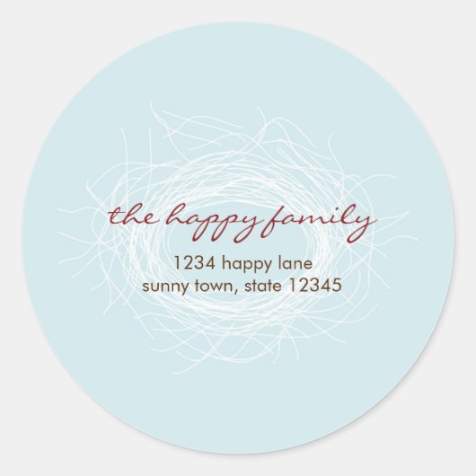 Étiquette de adresse ou sceau de nid blanc (Devant)