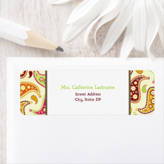 Étiquette de adresse Paisley (En situation)