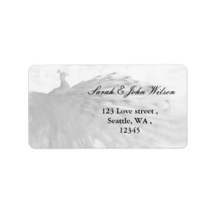 étiquette de adresse paon blanc enchanteur