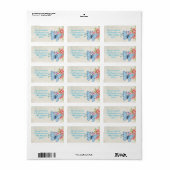 Étiquette de adresse/papillon et fleurs (Feuille entière)