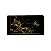 Étiquette de adresse/papillon et perruques (Devant)