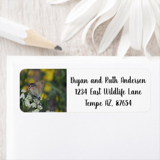 Étiquette de adresse papillon skipper (En situation)