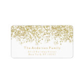 Étiquette de adresse parties scintillant or (Devant)