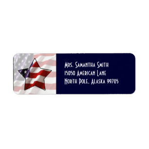 Étiquette de adresse patriotique de drapeau