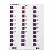 Étiquette de adresse Peacock Plum Purple (Feuille entière)