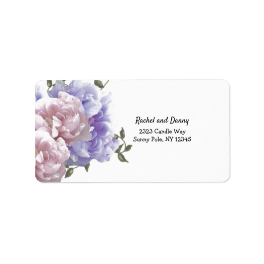 Étiquette de adresse Peony (Devant)