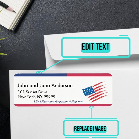 Étiquette de adresse personnalisé à thème de juill