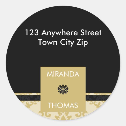 ÉTIQUETTE DE ADRESSE PERSONNALISÉ :: couleurs dama (Devant)