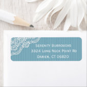 Étiquette de adresse personnalisé en dentelle blan (En situation)
