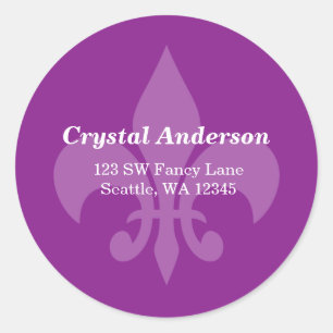 Étiquette de adresse Personnalisé Fleur-De-Lis Vio