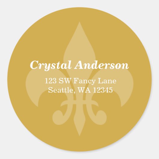 Étiquette de adresse personnalisé Gold et White Fl (Devant)