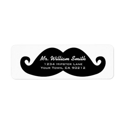 Étiquette de adresse personnalisé Hipster Mustache (Devant)