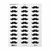 Étiquette de adresse personnalisé Hipster Mustache (Feuille entière)