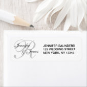 Étiquette de adresse personnalisé Mariage monogram (En situation)