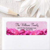 Étiquette de adresse personnalisé Pink Hydrangea (En situation)