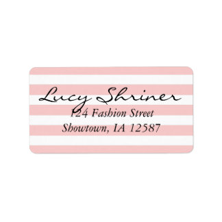 Étiquette de adresse personnalisé Pink Stripe