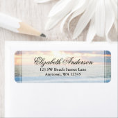 Étiquette de adresse personnalisé Sunset de plage (En situation)