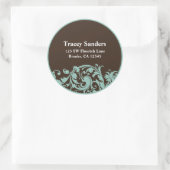 Étiquette de adresse personnalisé Turquoise et Bro (Sac)