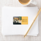 Étiquette de adresse photo Akita (En situation)