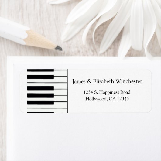 Étiquette de adresse Piano Keys (En situation)