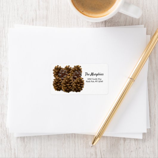 Étiquette de adresse Pinecones (En situation)