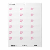 Étiquette de adresse Pink Peony (Feuille entière)