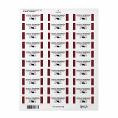 Étiquette de adresse Plaid de bison d'ours de bûch (Feuille entière)