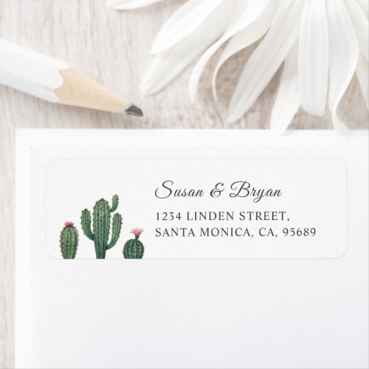 Étiquette de adresse Plante Cactus (En situation)