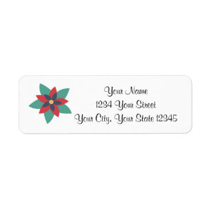 Étiquette de adresse Poinsettia