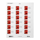 Étiquette de adresse Poinsettias (Feuille entière)