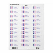 Étiquette de adresse pois (rose clair / bleu) (Feuille entière)