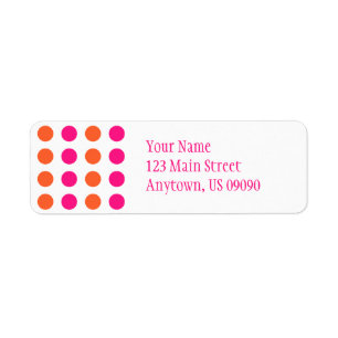 Étiquette de adresse pois (rose / orange)