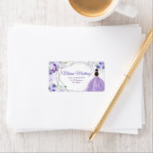 Étiquette de adresse Quinceañera 15 Anos Silver Pu (En situation)