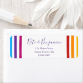 Étiquette de adresse Rainbow Watercolor (En situation)