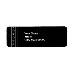 Étiquette de adresse rayé noir et blanc
