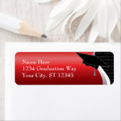 Étiquette de adresse Red & Black Graduation (En situation)