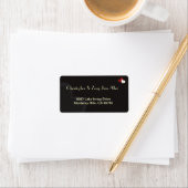 Étiquette de adresse Red & Black Hearts (En situation)