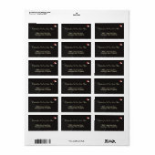 Étiquette de adresse Red & Black Hearts (Feuille entière)