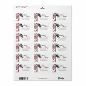 Étiquette de adresse Red Brocade (Feuille entière)
