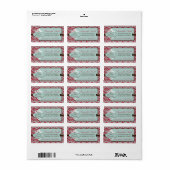 Étiquette de adresse rétro de Noël Brocade (Feuille entière)