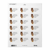 Étiquette de adresse rétro de Peace Bus (Feuille entière)