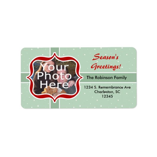 Étiquette de adresse Retro Mint (Devant)