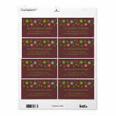 Étiquette de adresse rétro Snowflake (Feuille entière)