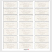 Étiquette de adresse romantique d'or et d'ivoire (Feuille)