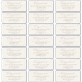 Étiquette de adresse romantique d'or et d'ivoire (Devant)