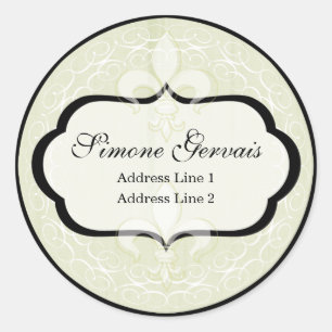 Étiquette de adresse romantique français chic en V