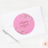 Étiquette de adresse rond Gabriella 3" de fleurs r (Enveloppe)