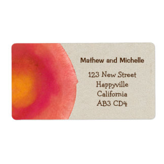 Étiquette de adresse rose aquarelle