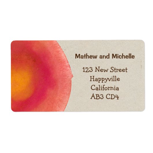 Étiquette de adresse rose aquarelle (Devant)